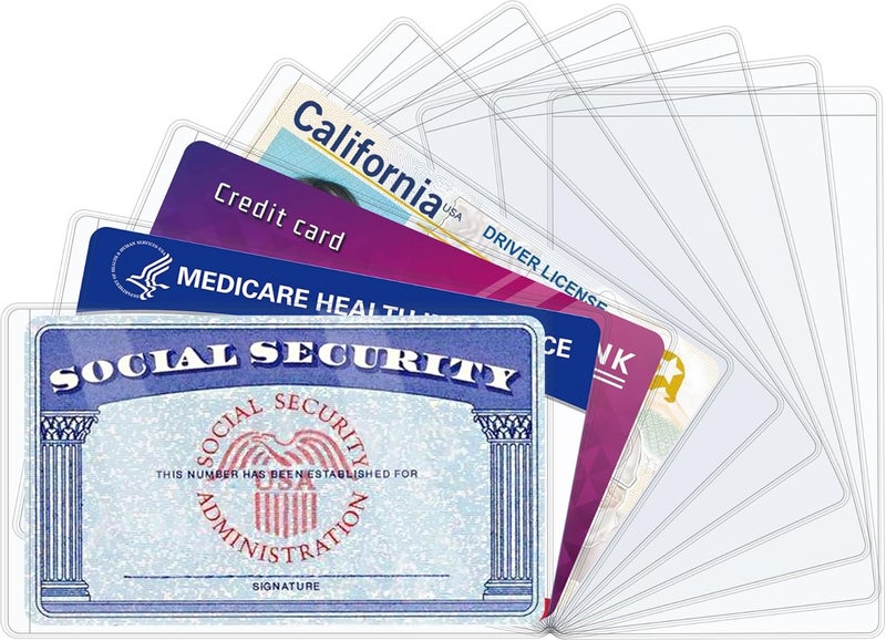 Ramota 10 PCS Social Security Card Protector Sleeves,31 Mil Soft Clean Waterproof SSN/New Medicare/Credit Card Holder, Soft ID/Debit/Credit Card Covers - Image 1